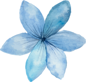 Watercolor blue flower.