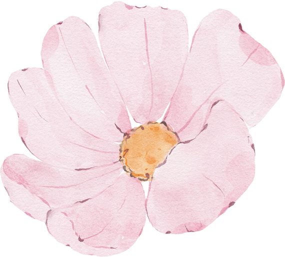 Watercolor pink flower